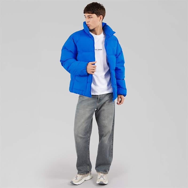 adidas Originals Mens Synthetic Down Puffer Jacket Blue - Image 4