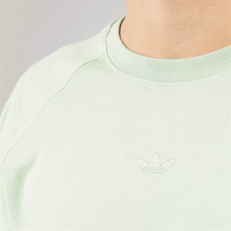 adidas Originals Mens Premium Essentials T-Shirt Linen Green - Image 3