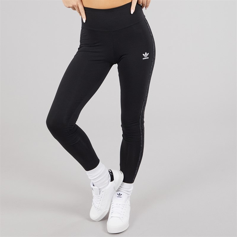 adidas Originals Womens Snakeskin 3-Stripes Leggings Black - Image 1