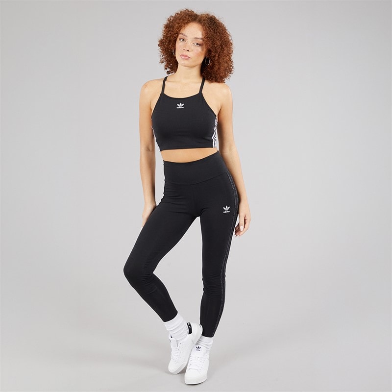 adidas Originals Womens Snakeskin 3-Stripes Leggings Black - Image 4