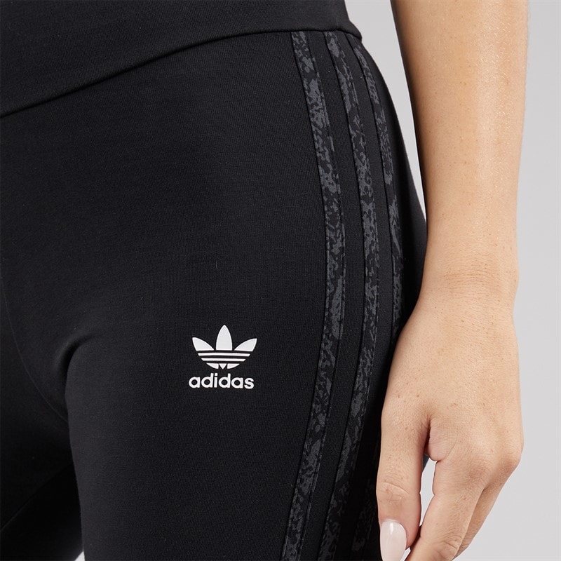 adidas Originals Womens Snakeskin 3-Stripes Leggings Black - Image 5