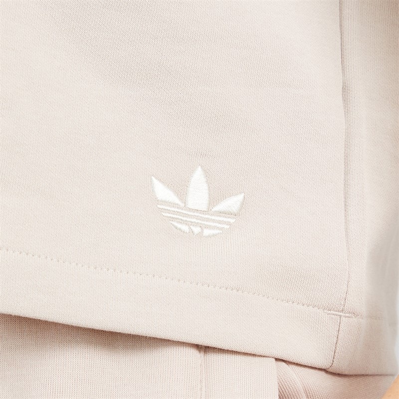 adidas Originals Womens Off Placed 3-Stripes T-Shirt Wonder Taupe - Image 3