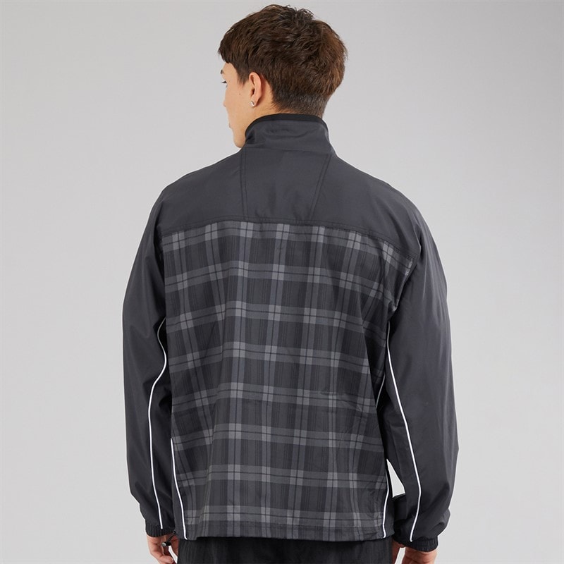 adidas Originals Mens Tartan Loose Fit Track Top Black - Image 2