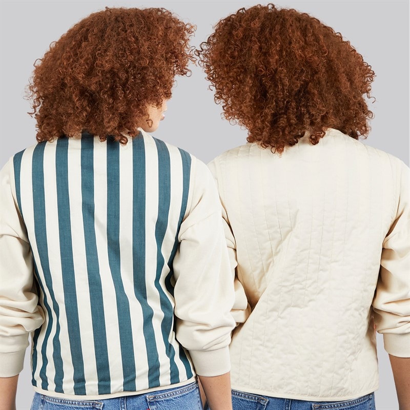 adidas Originals Womens Summer Glow Reversible Gilet Wonder White/Tech Green - Image 2