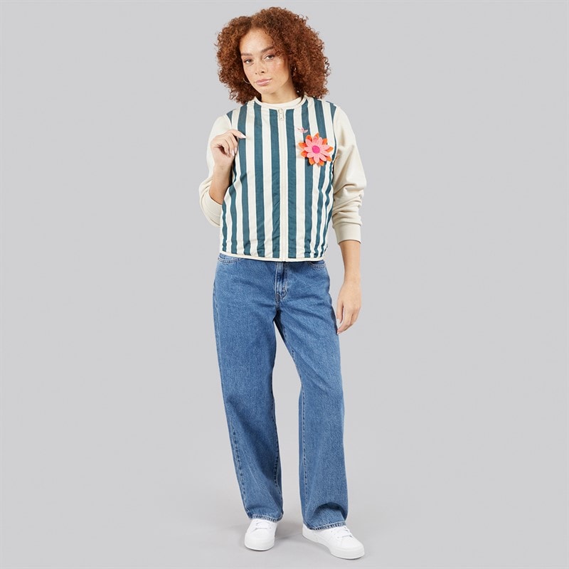 adidas Originals Womens Summer Glow Reversible Gilet Wonder White/Tech Green - Image 4