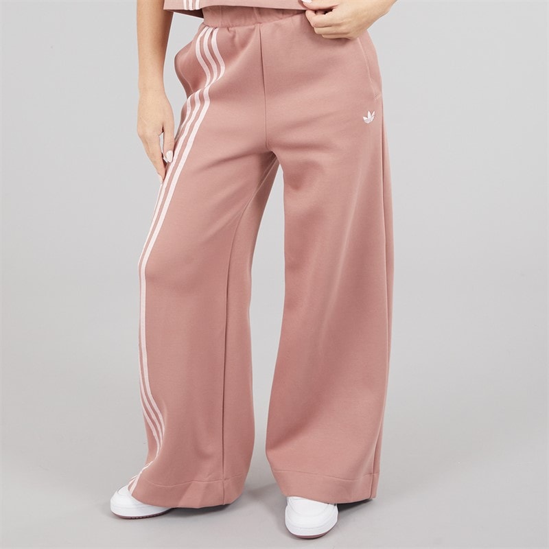 adidas Originals Womens Off Placed 3-Stripes Wide Leg Joggers Warm Clay - Image 1