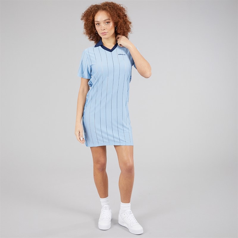 adidas Originals Womens X Liberty London Tonal Jersey Dress Ambient Sky/Chalk White - Image 4