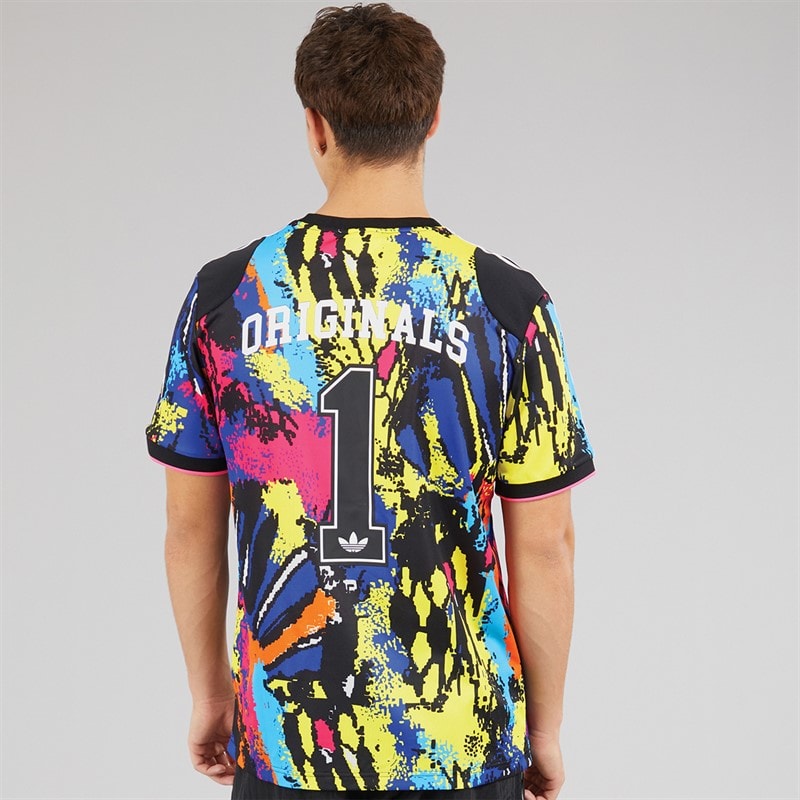adidas Originals Mens Archive All Over Print Jersey Multicolor/Bright Yellow - Image 3