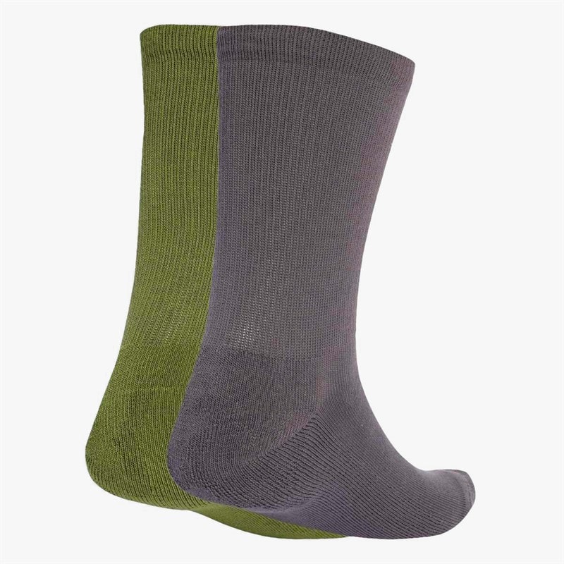 adidas Originals  Two Toned Two Pack Crew Socks Tech Olive/Grey Strata - Image 2