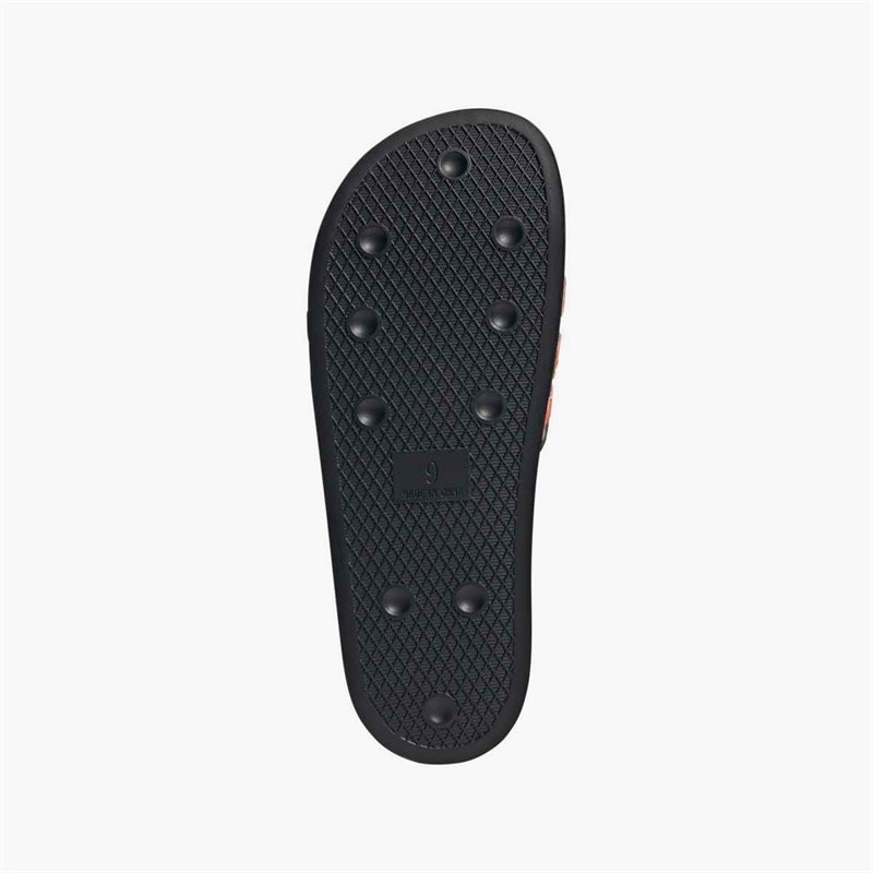 adidas Originals Mens Adilette Slides Core Black/Orange/Core Black - Image 2