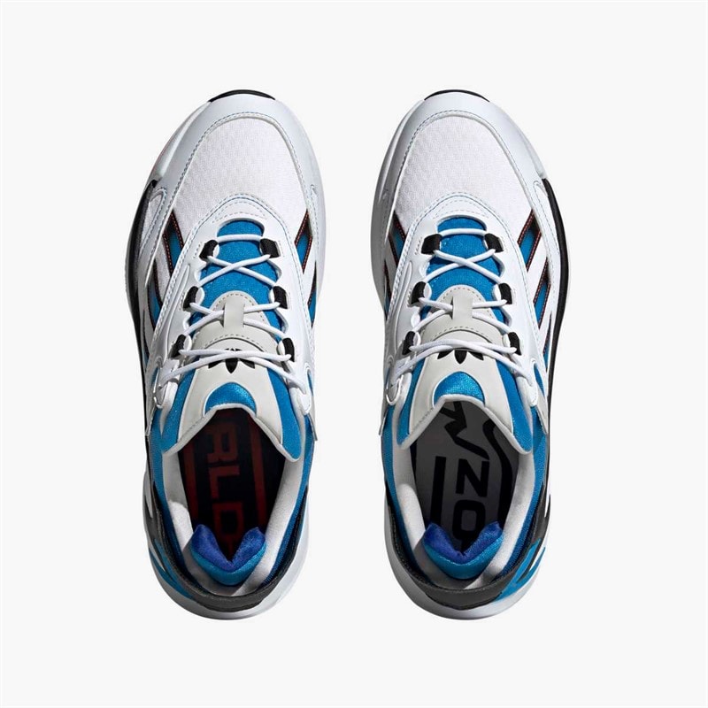 adidas Originals Mens Ozmorph Trainers Cloud White/Bright Blue/Core Black - Image 4
