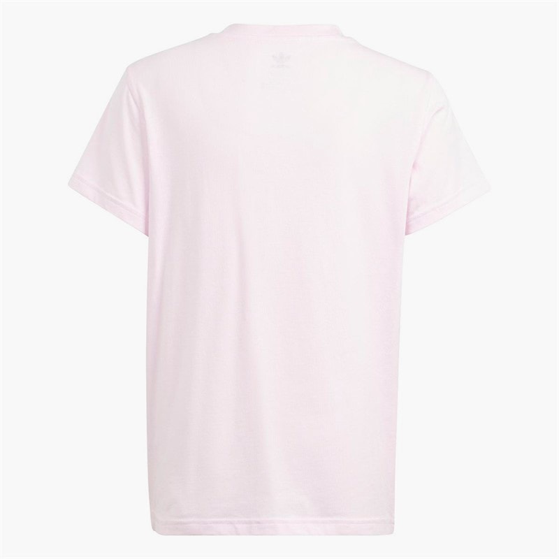adidas Originals Junior Adicolor Trefoil Logo T-Shirt Clear Pink - Image 2