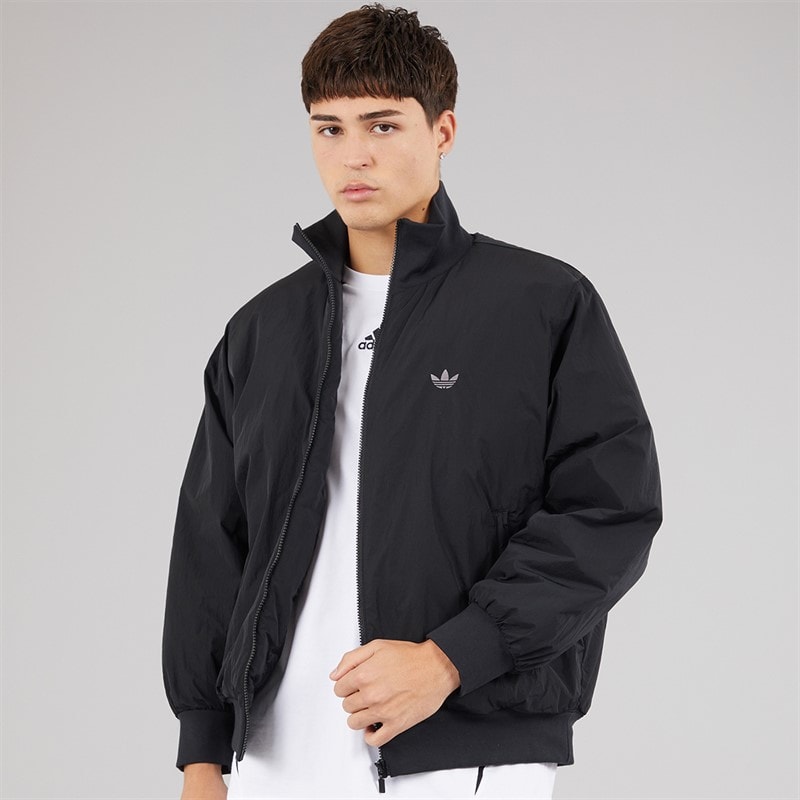 adidas Originals Mens Trefoil Oversized Hylon Bomber Jacket Black - Image 1