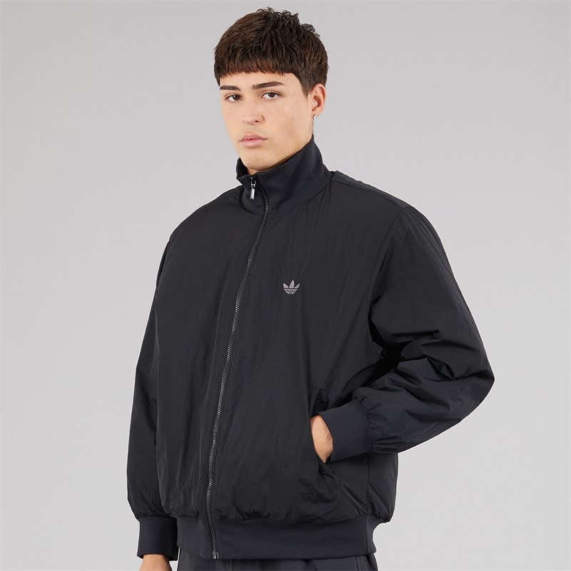 adidas Originals Mens Trefoil Oversized Hylon Bomber Jacket Black - Image 3