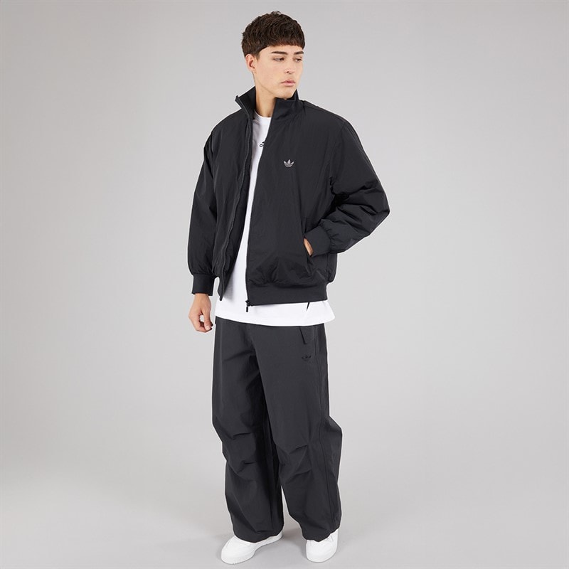 adidas Originals Mens Trefoil Oversized Hylon Bomber Jacket Black - Image 4
