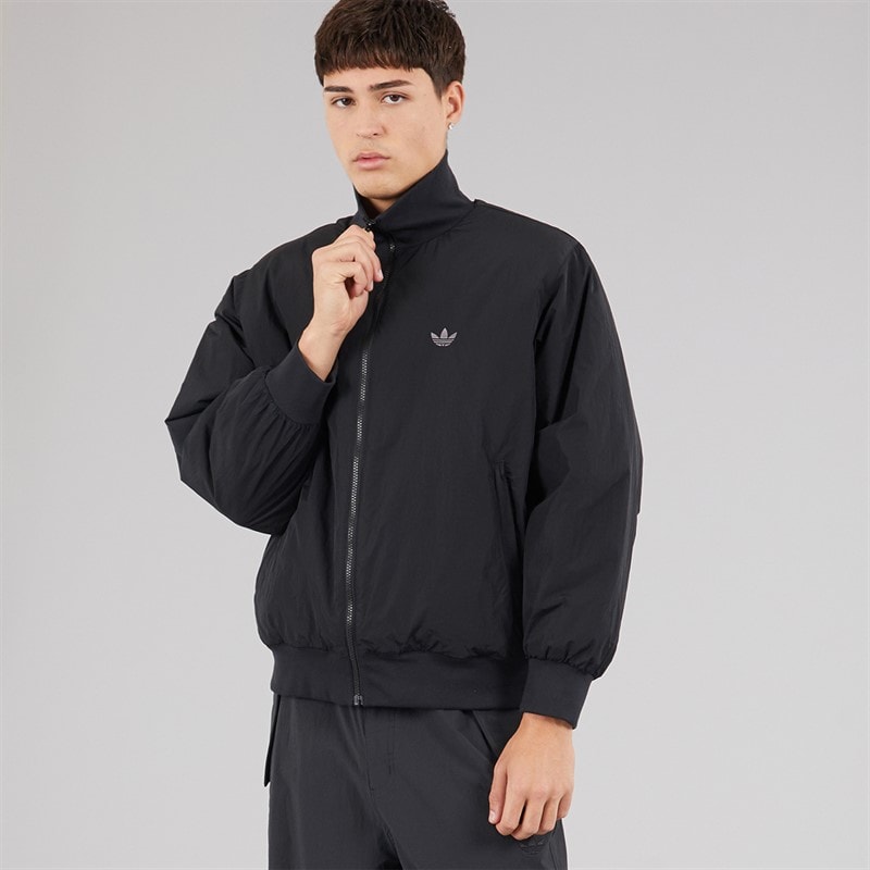 adidas Originals Mens Trefoil Oversized Hylon Bomber Jacket Black - Image 5