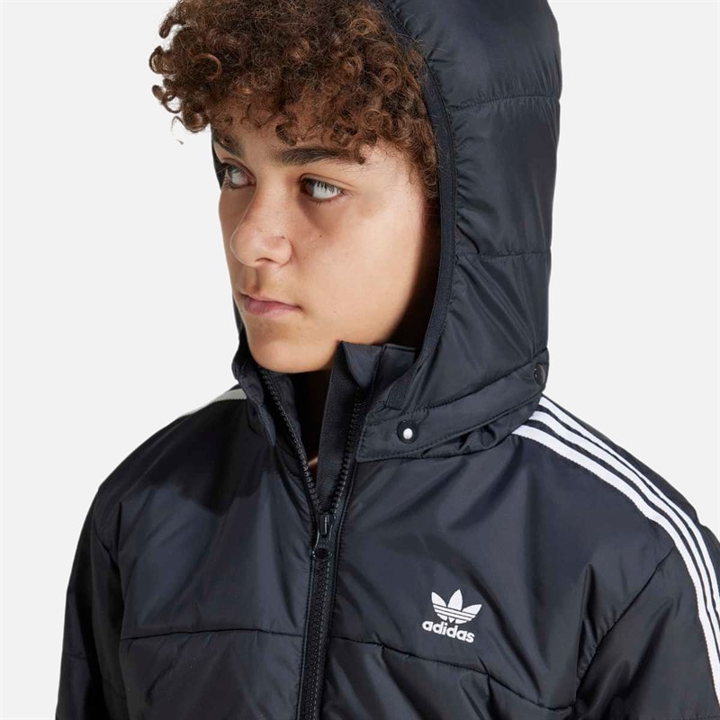 adidas Originals Junior Adicolor Trefoil Logo Padded Jacket Black - Image 3