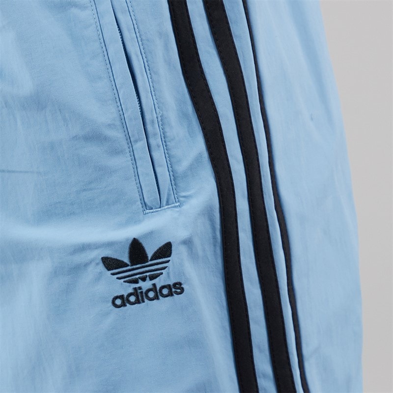 adidas Originals Mens Adicolor Trefoil Firebird Woven Track Pants Ash Blue/Black - Image 3