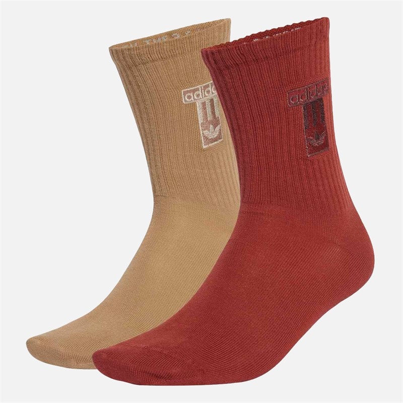 adidas Originals Adibreak Two Pack Crew Socks Cardboard/Burnt Sienna