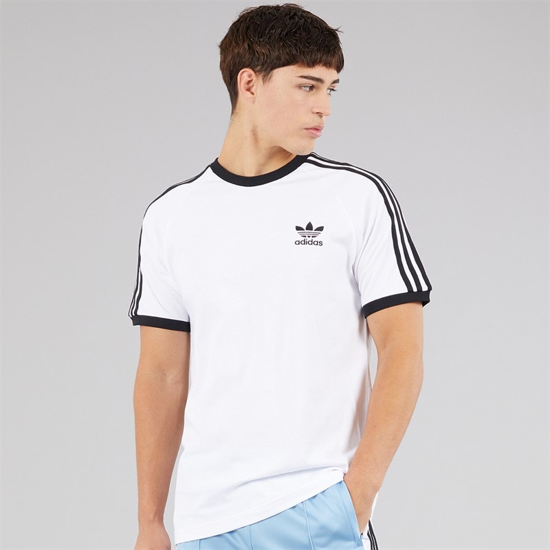 adidas Originals Mens Adicolor Classics 3-Stripes T-Shirt White - Image 1