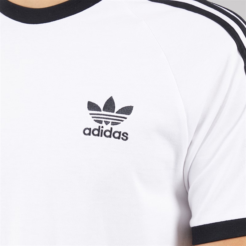 adidas Originals Mens Adicolor Classics 3-Stripes T-Shirt White - Image 3