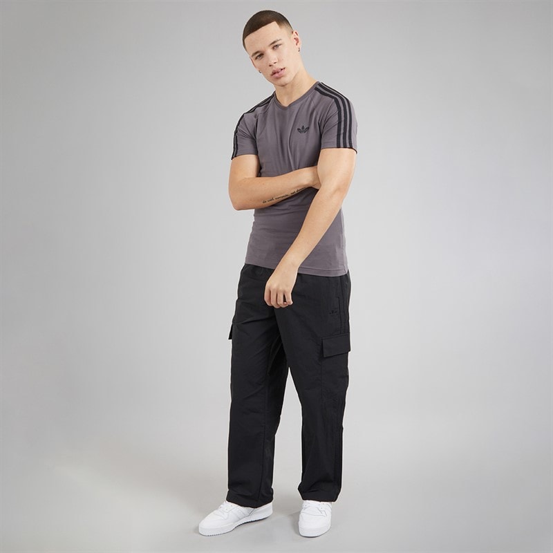 adidas Originals Mens Adicolor Trefoil T-Shirt Grey Strata/Black - Image 4