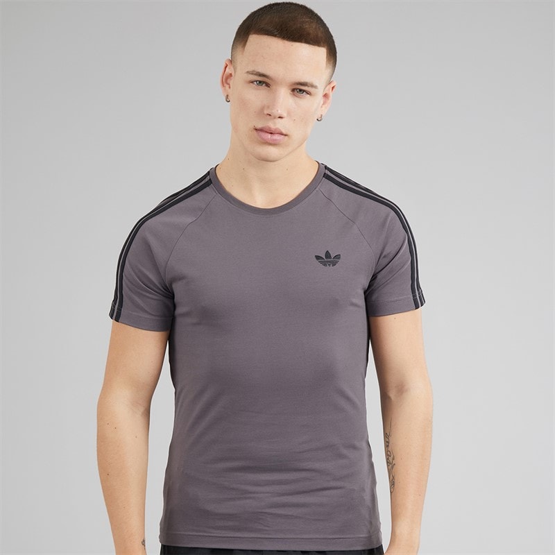 adidas Originals Mens Adicolor Trefoil T-Shirt Grey Strata/Black - Image 5