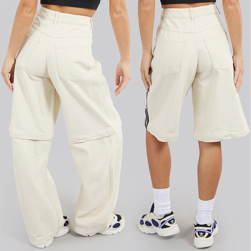 adidas Originals Womens Adibreak Denim 2-In-1 Zip Off Pants Natural Denim - Image 2