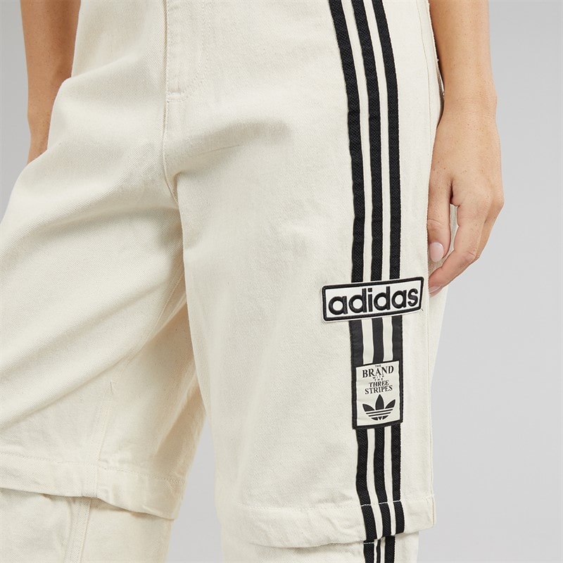 adidas Originals Womens Adibreak Denim 2-In-1 Zip Off Pants Natural Denim - Image 3