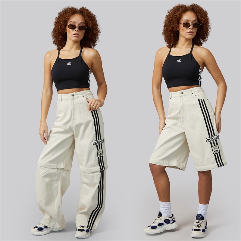 adidas Originals Womens Adibreak Denim 2-In-1 Zip Off Pants Natural Denim - Image 4