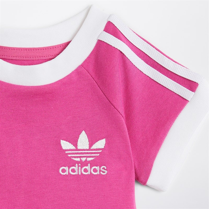 adidas Originals Infant Adicolor 3-Stripes T-Shirt Semi Lucid Fushia - Image 2