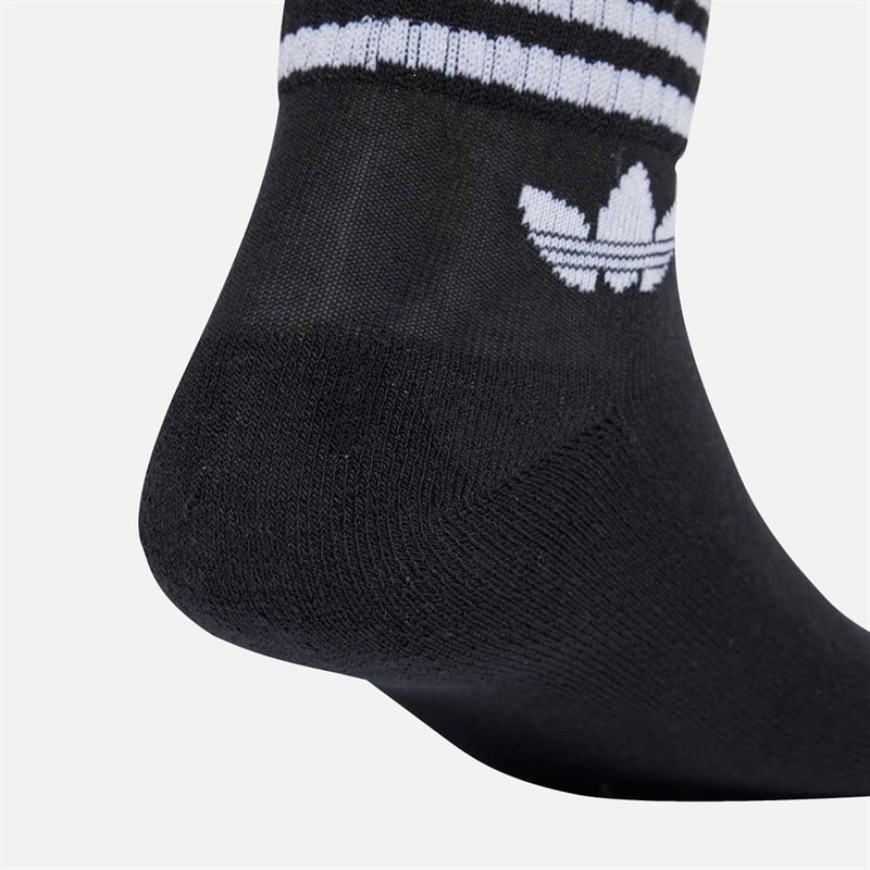 adidas Originals  3-Stripes Trefoil Three Pack Ankle Socks Black/Ash Blue/Signal Green - Image 4