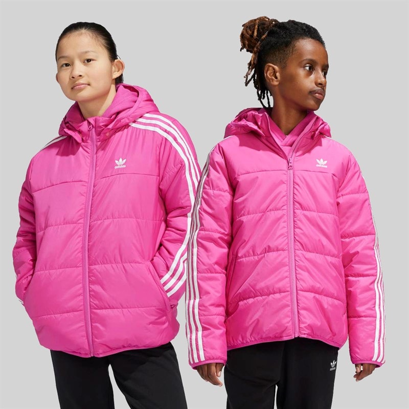 adidas Originals Junior Adicolor Trefoil Logo Padded Jacket Semi Lucid Fuchsia - Image 2