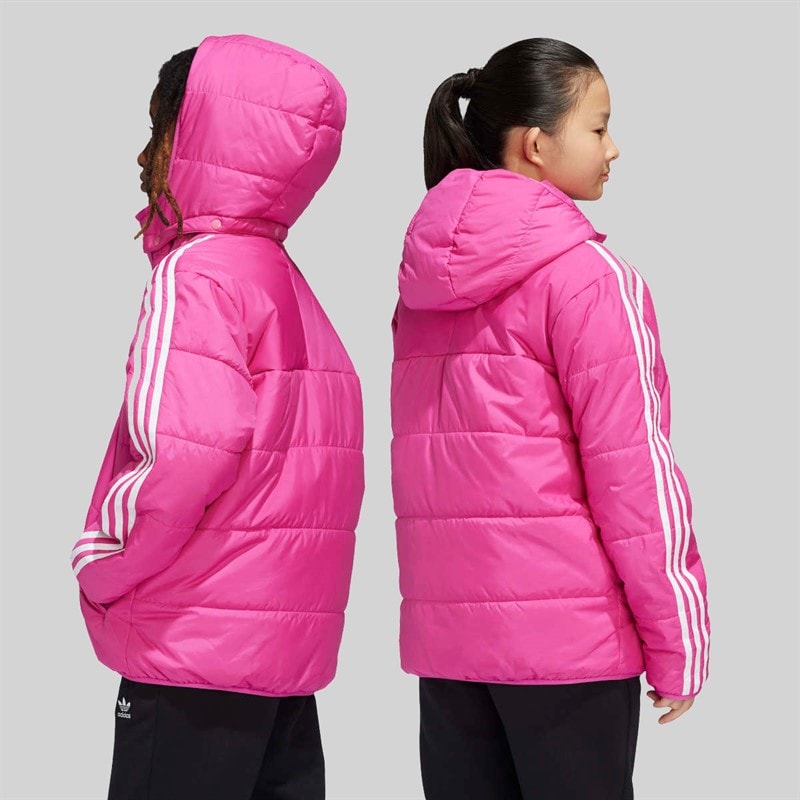 adidas Originals Junior Adicolor Trefoil Logo Padded Jacket Semi Lucid Fuchsia - Image 3
