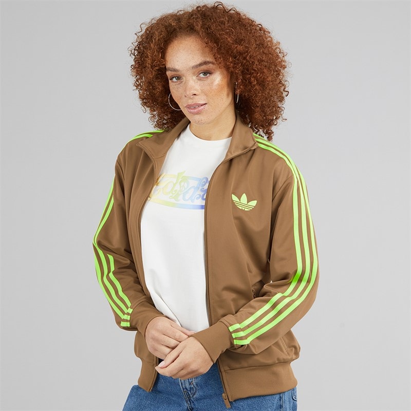adidas Originals Womens Adicolor Classics Firebird Loose Fit Track Top Cardboard/Signal Green - Image 3