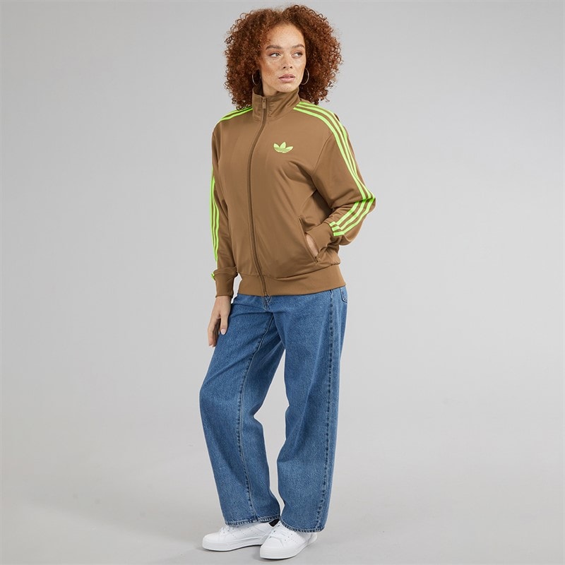 adidas Originals Womens Adicolor Classics Firebird Loose Fit Track Top Cardboard/Signal Green - Image 5