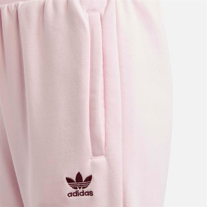 adidas Originals Junior Girls Adicolor Trefoil Logo Joggers Clear Pink/Maroon - Image 3