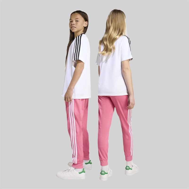 adidas Originals Junior Girls Adicolor Superstar Track Pants Pink Fushion - Image 4