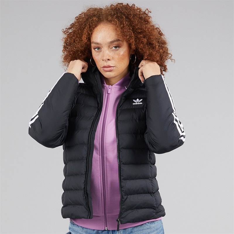 adidas Originals Womens Adicolor Puffer Jacket Black - Image 3
