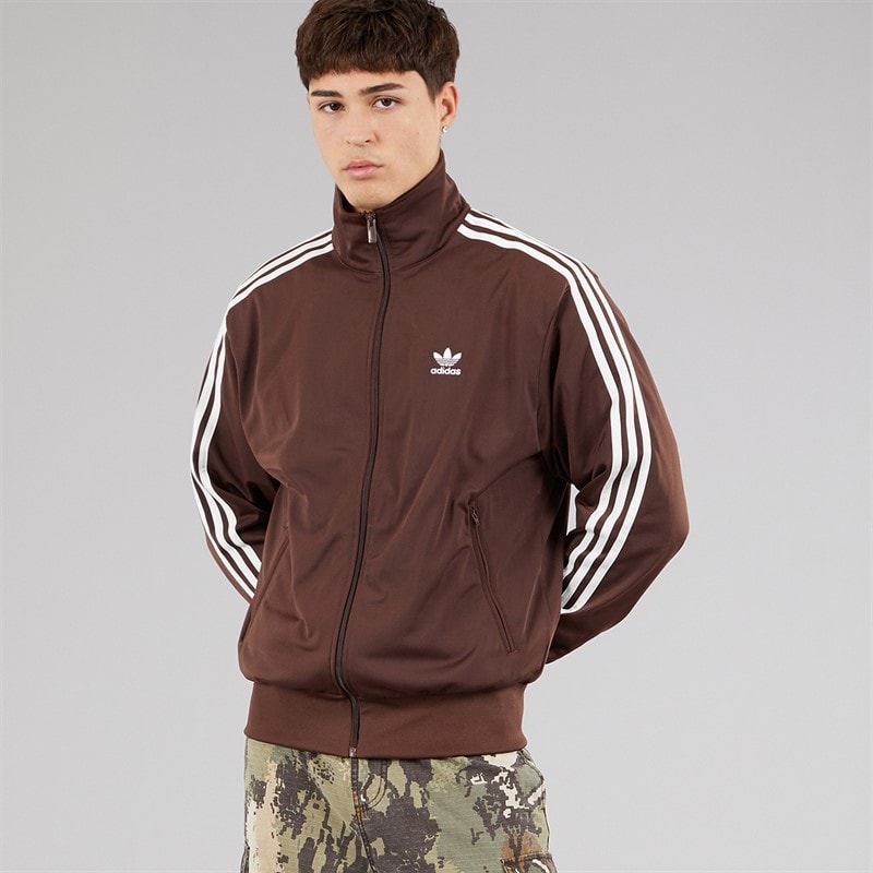 adidas Originals Mens Adicolor Classics Trefoil Firebird Track Top Auburn/Off White - Image 5