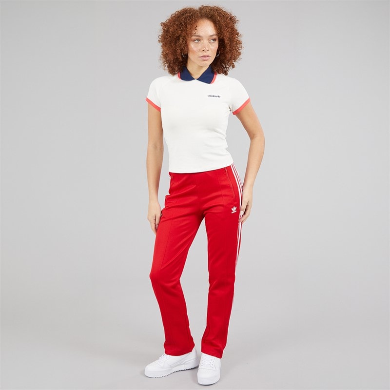 adidas Originals Womens Adicolor Classics Beckenbauer Track Pants Better Scarlet/White - Image 4