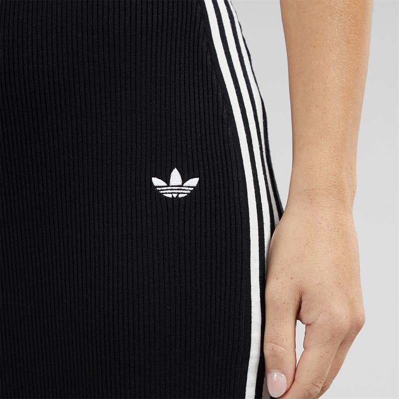 adidas Originals Womens Adicolor 3-Stripes Knit Skirt Black - Image 5