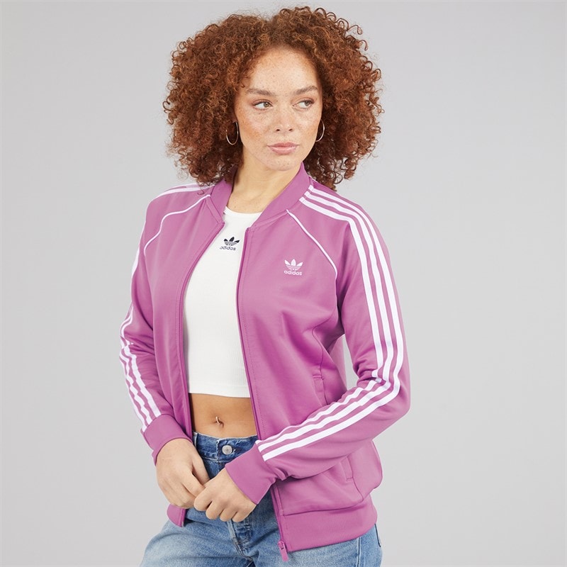 adidas Originals Womens Adicolor Classics Superstar Track Top Preloved Purple - Image 3