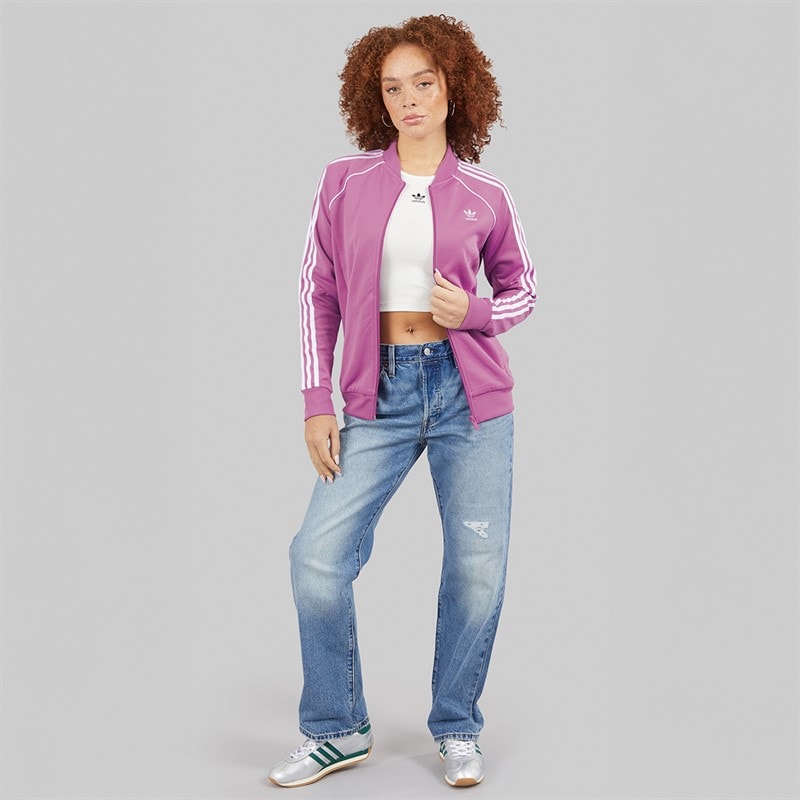 adidas Originals Womens Adicolor Classics Superstar Track Top Preloved Purple - Image 4