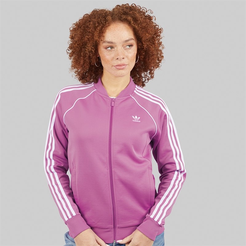 adidas Originals Womens Adicolor Classics Superstar Track Top Preloved Purple - Image 5