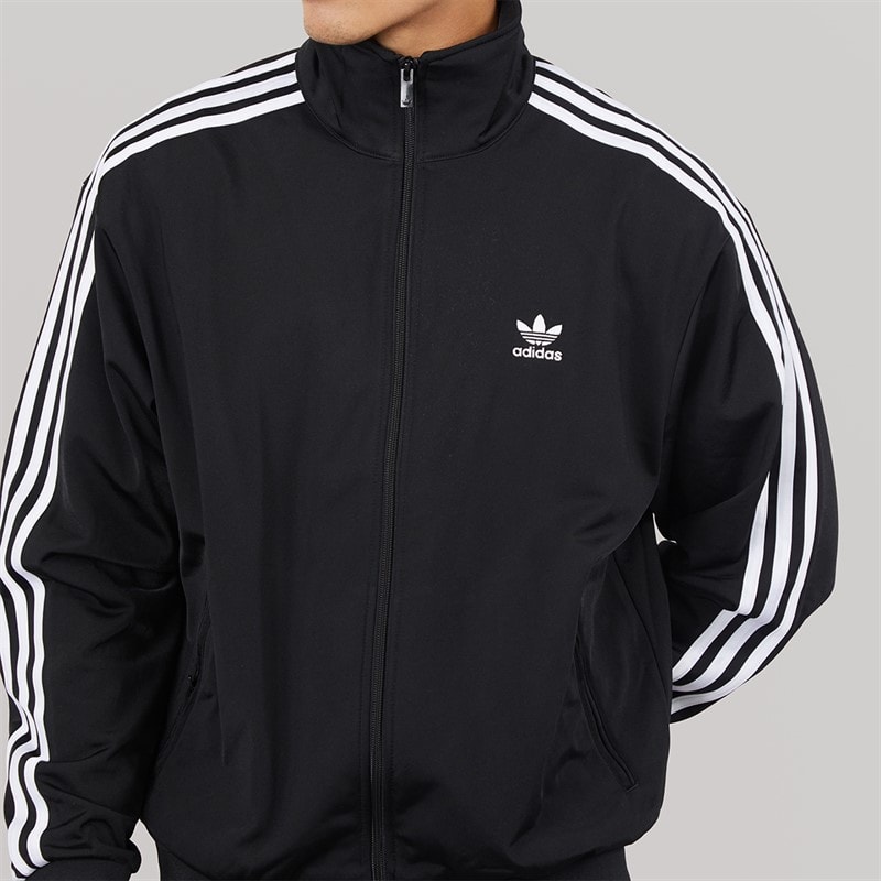 adidas Originals Mens Adicolor Trefoil Classics Firebird Track Top Black/White - Image 3