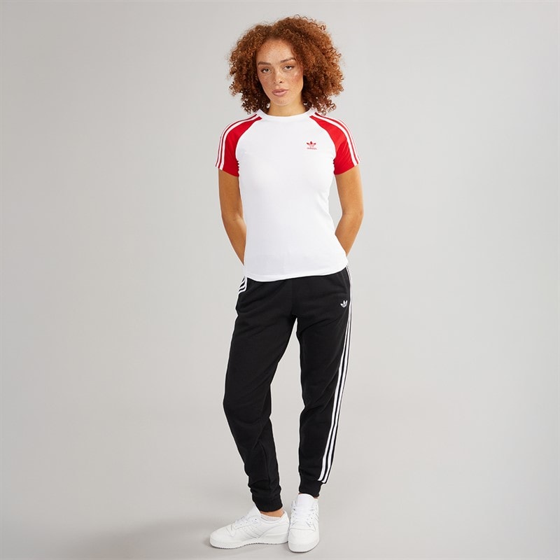 adidas Originals Womens Adicolor 3-Stripes Regular Joggers Black/White - Image 4