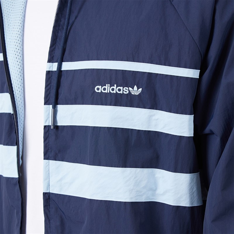 adidas Originals Mens Terrace Woven Windbreaker Jacket Night Indigo - Image 5