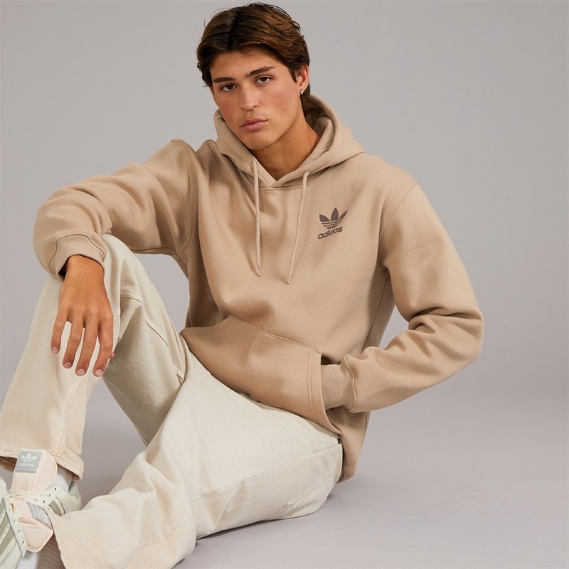 adidas Originals Mens Trefoil Logo Essentials Hoodie Trace Khaki - Image 1
