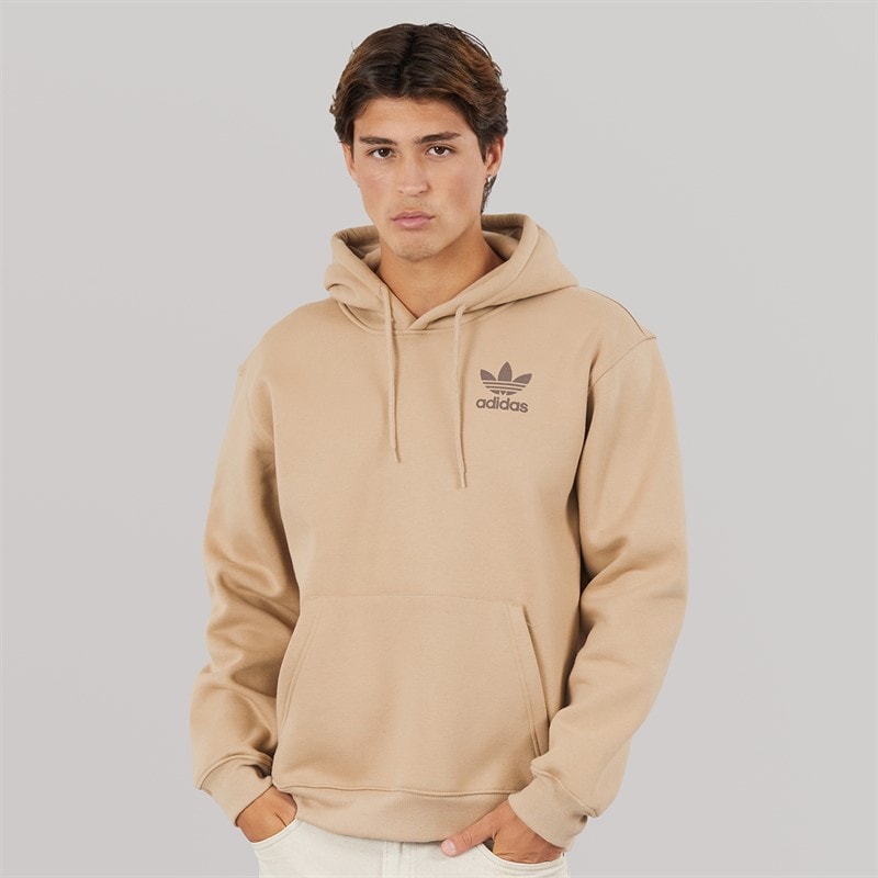 adidas Originals Mens Trefoil Logo Essentials Hoodie Trace Khaki - Image 2